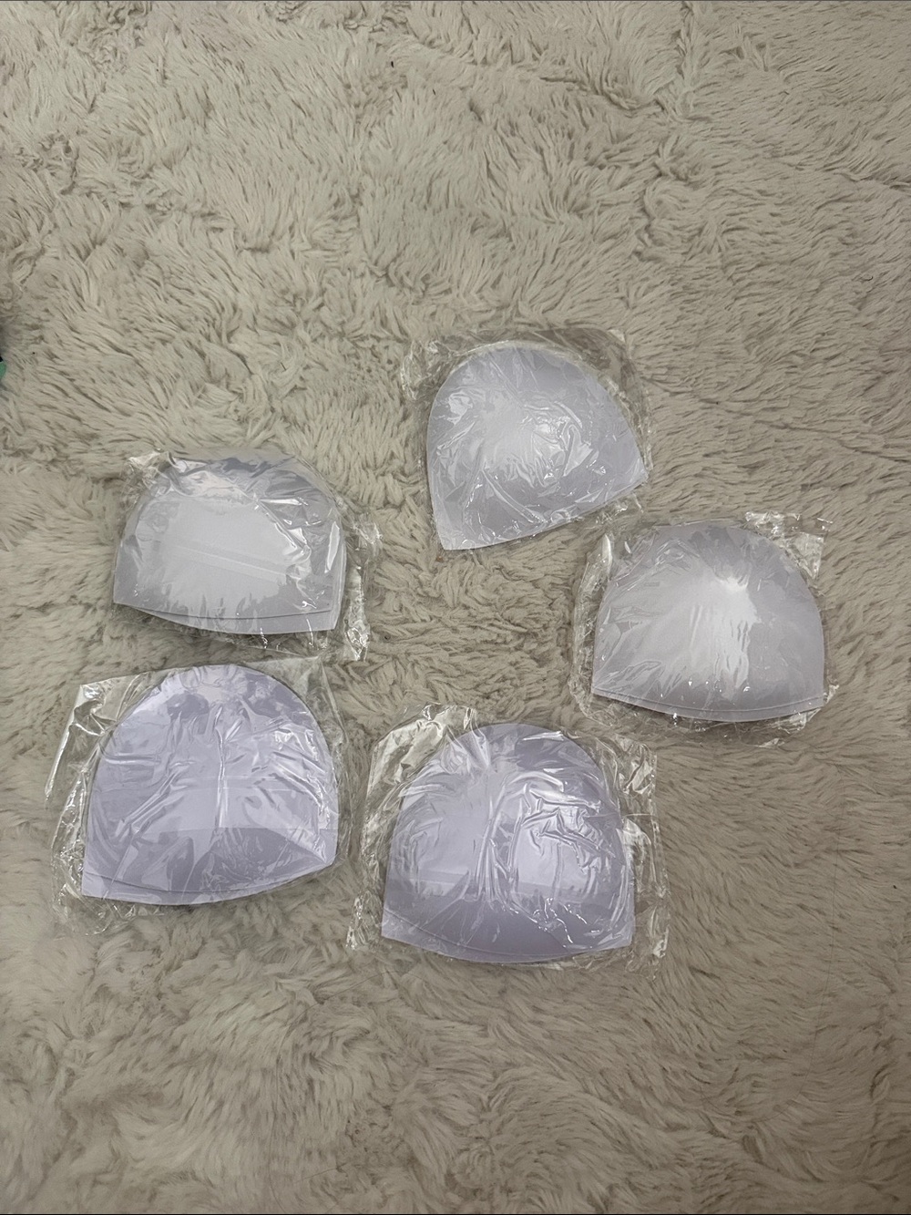Pack of 5 White Bra Inserts - Removable Padding